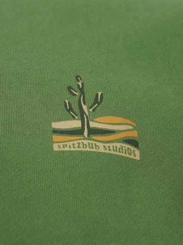 SPITZBUB Sweatshirt 'Green Glow' in Groen