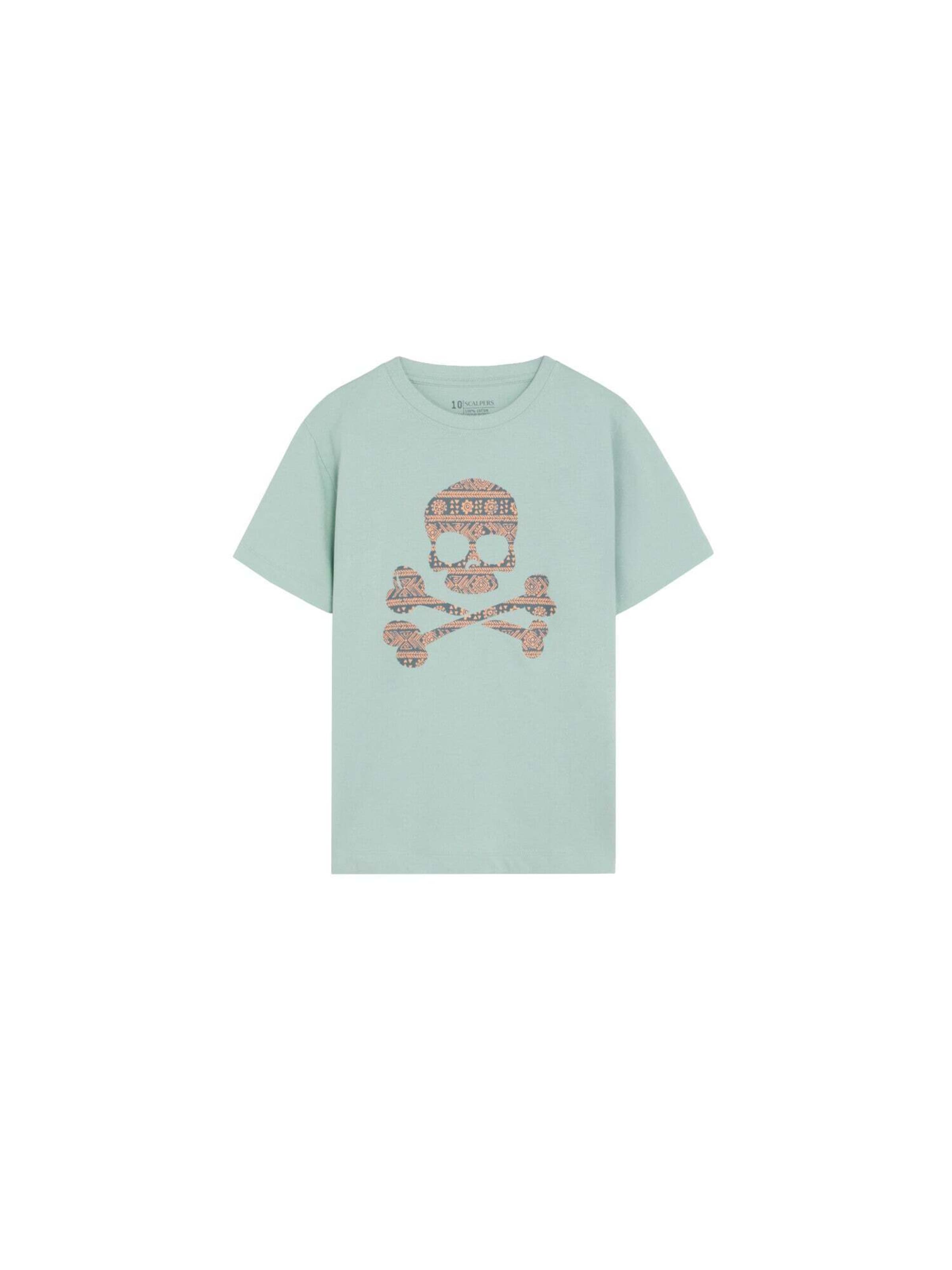 Scalpers Paita 'Ikat Skull Tee' värissä vihreä: etupuoli