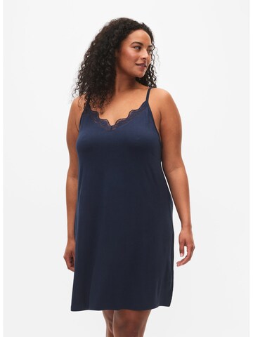 Zizzi Negligé 'LACE' in Blauw: voorkant