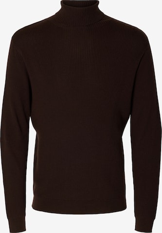 SELECTED Tröja 'Tray' i brun: framsida