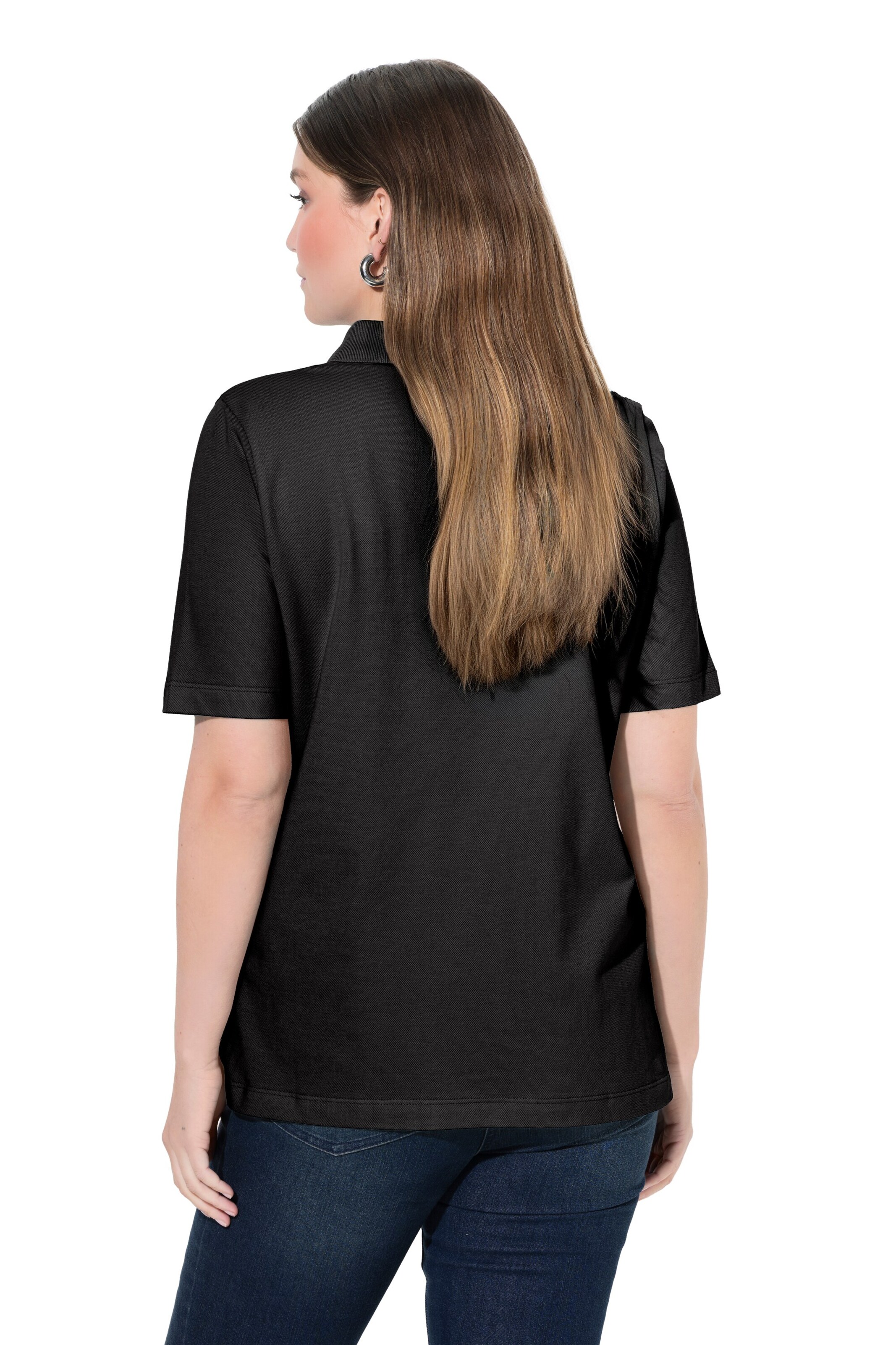 Ulla Popken Poloshirt in Schwarz