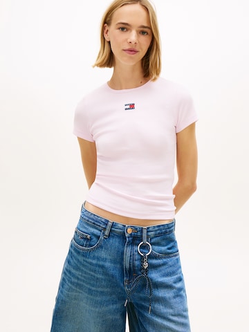 Tommy Jeans Футболка в Ярко-розовый: спереди