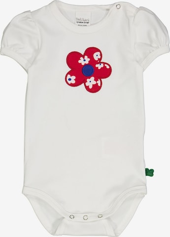 Barboteuse / body 'Kurzarm' Fred's World by GREEN COTTON en blanc : devant