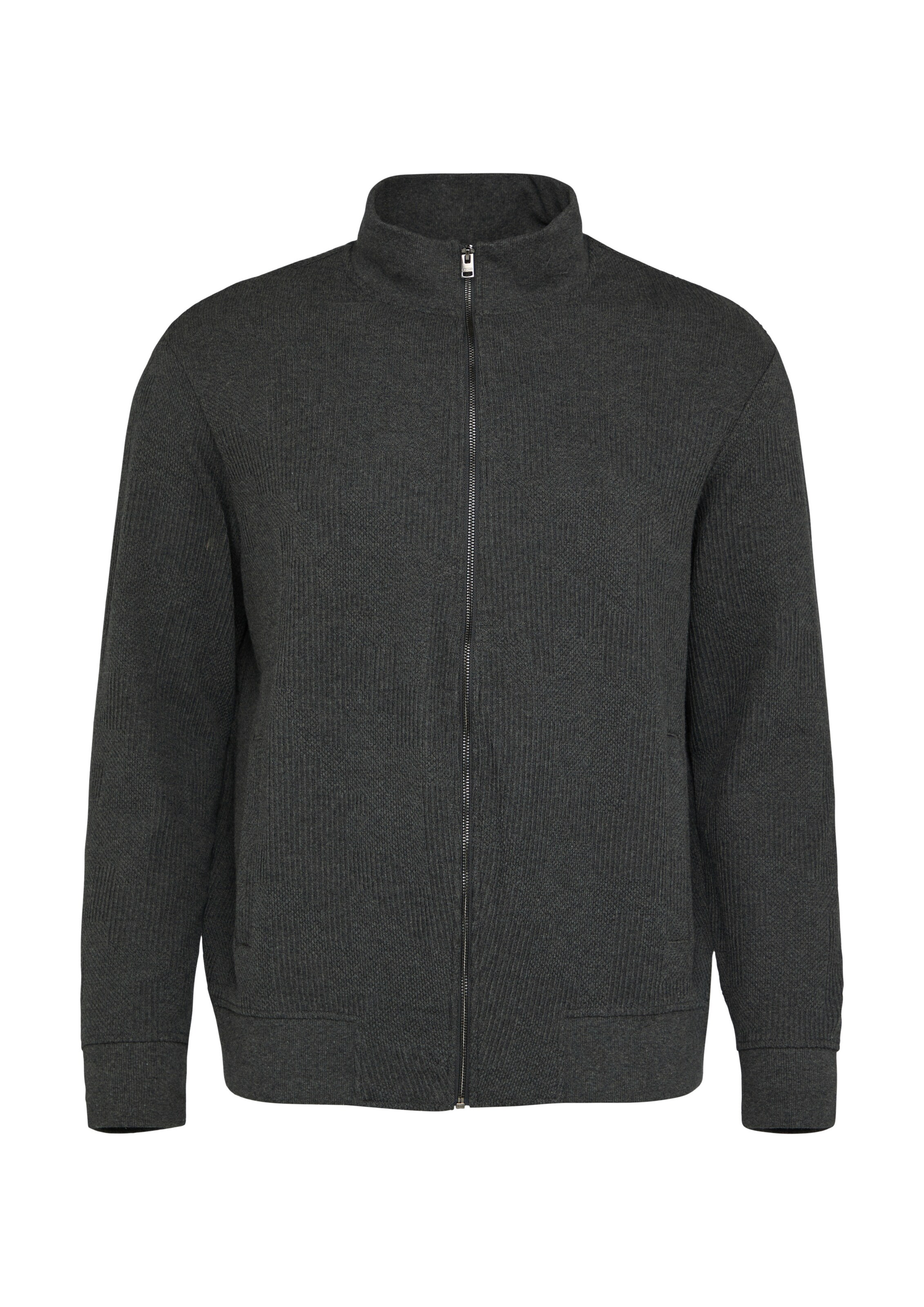 s.Oliver Men Big Sizes Sweatjacke in Grau: Vorderseite