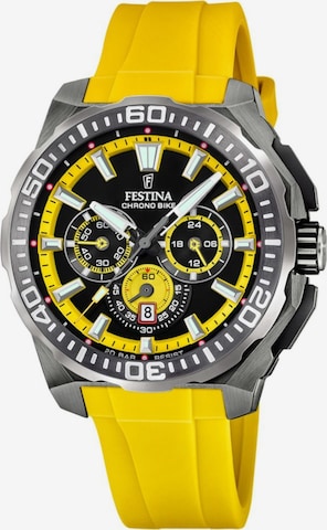 Montre à affichage analogique 'Chrono Bike' FESTINA en jaune : devant