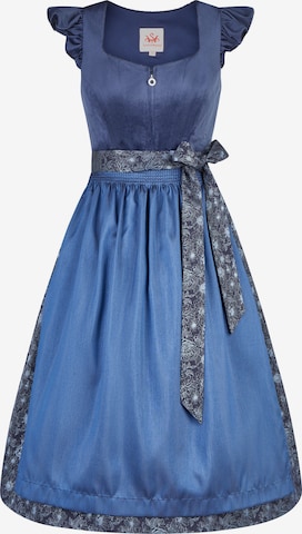 SPIETH & WENSKY Dirndl 'Kendall' in Blau: Vorderseite