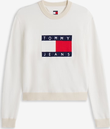 Tommy Jeans Пуловер в бяло: отпред