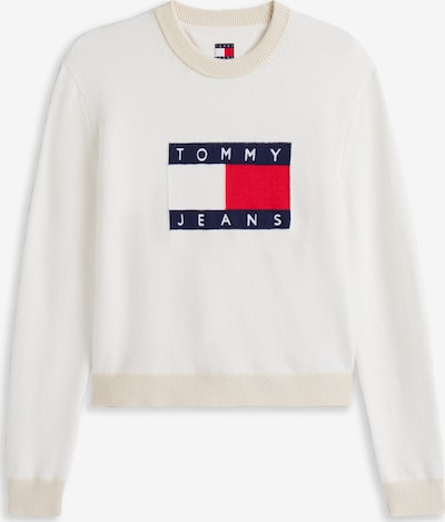 Tommy Jeans Pulover u mornarsko plava / klasično crvena / bijela / vuneno bijela, Pregled proizvoda