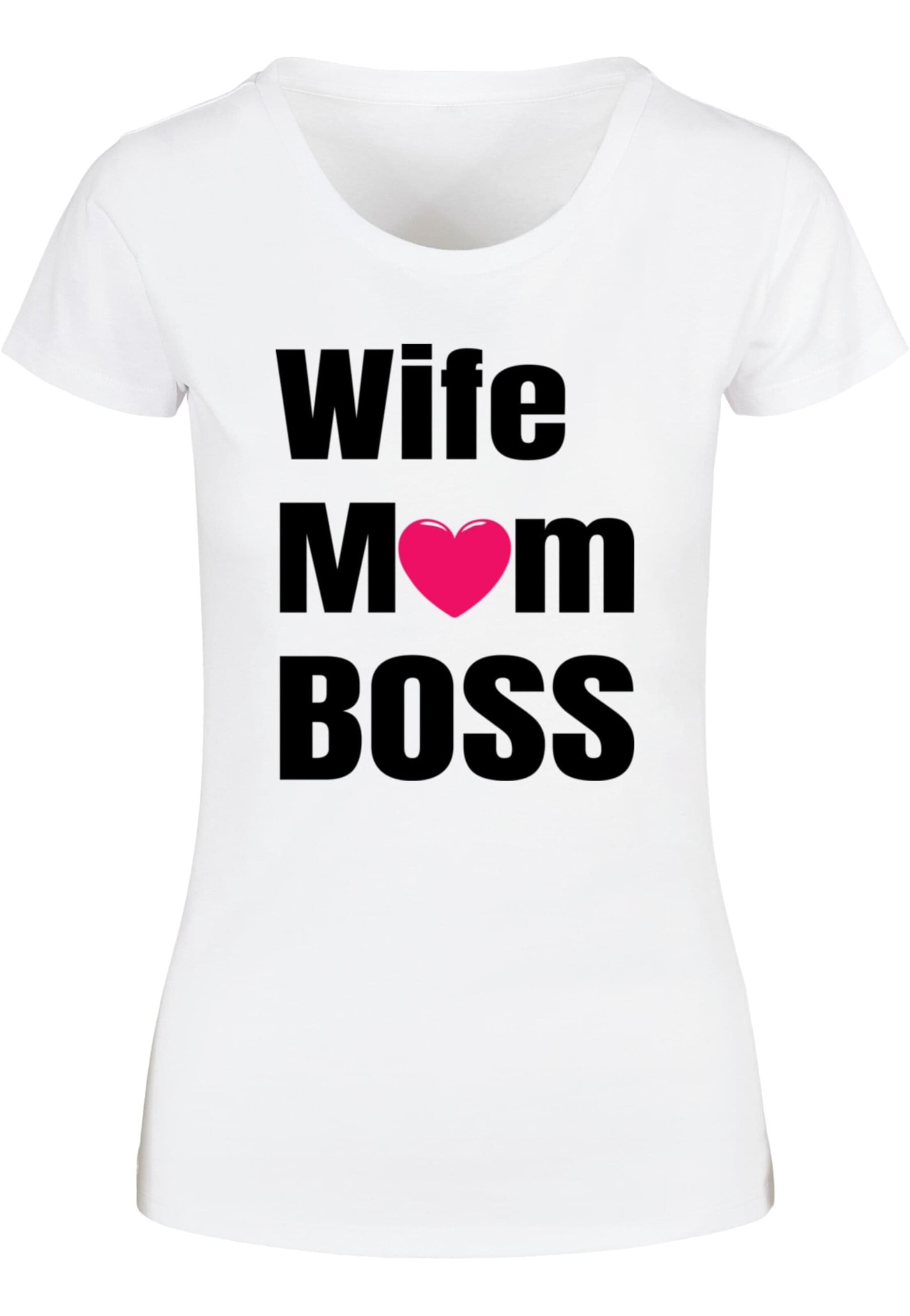 ABSOLUTE CULT Shirt 'Mother's Day - Wife Mum Boss' in White: front