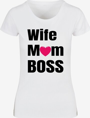 T-shirt 'Mother's Day - Wife Mum Boss' ABSOLUTE CULT en blanc : devant