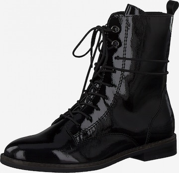 TAMARIS Lace-up bootie in Black: front