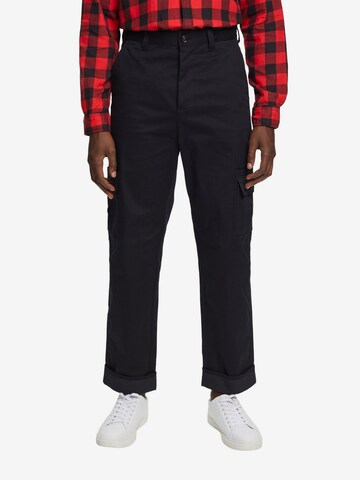 Effilé Pantalon cargo ESPRIT en noir : devant