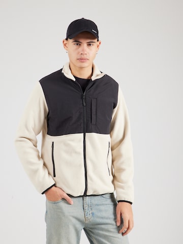 JACK & JONES Fleece jas 'JWHMARVIN' in Beige: voorkant
