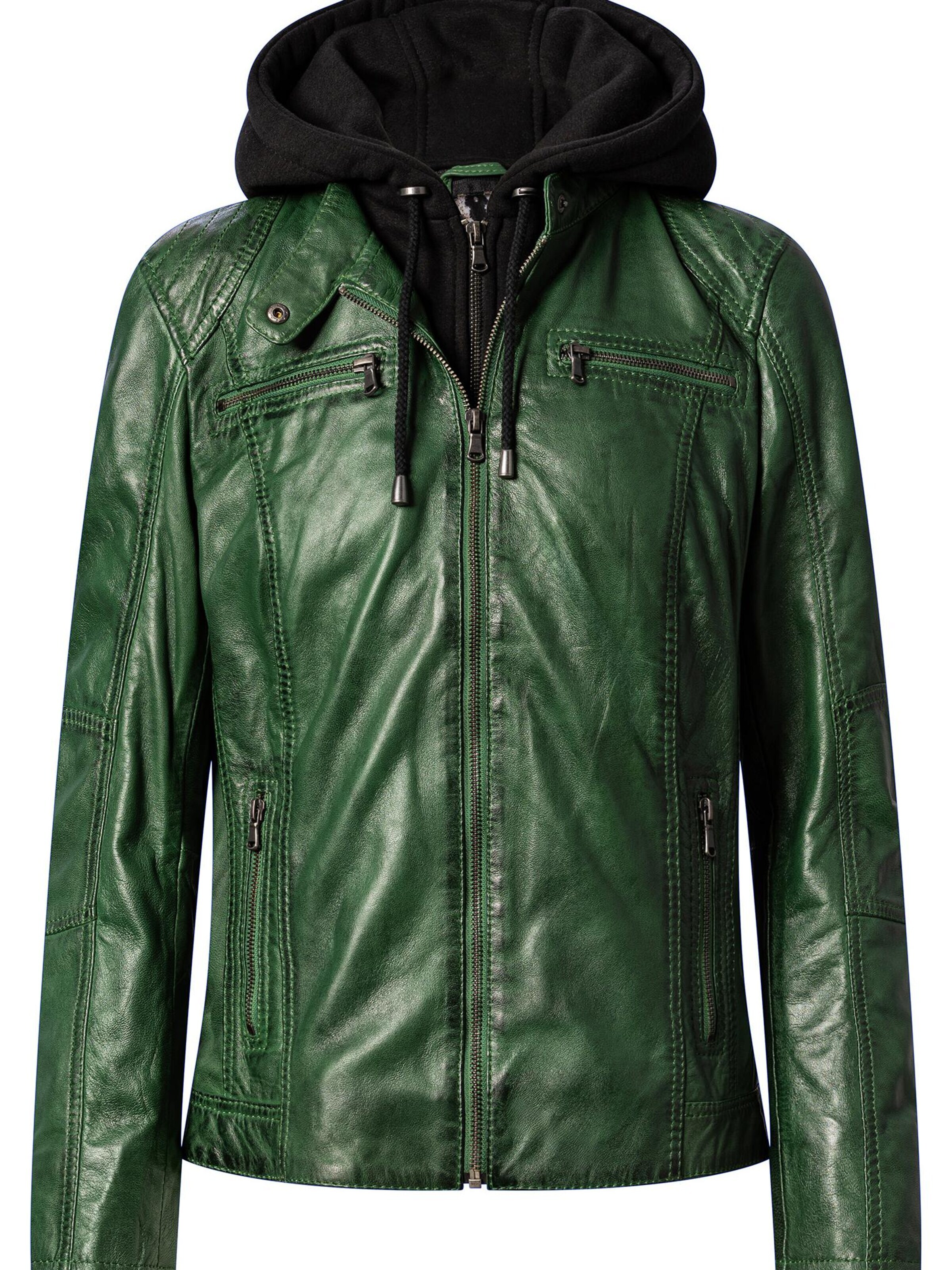 CBL Übergangsjacke 'Lederjacke'‌‌‌ in Grün: Vorderseite