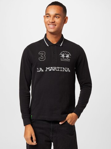 La Martina - Camiseta en negro: frente