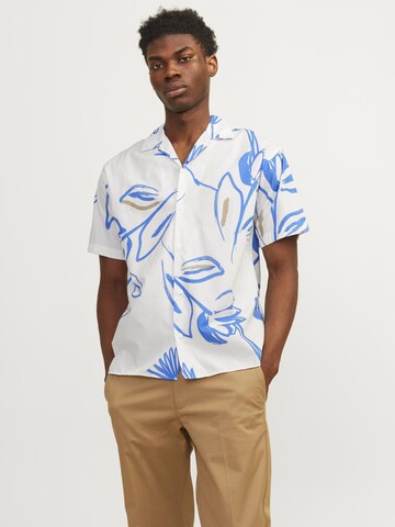 JACK & JONES Comfort fit Overhemd 'Palma Resort' in Wit: voorkant