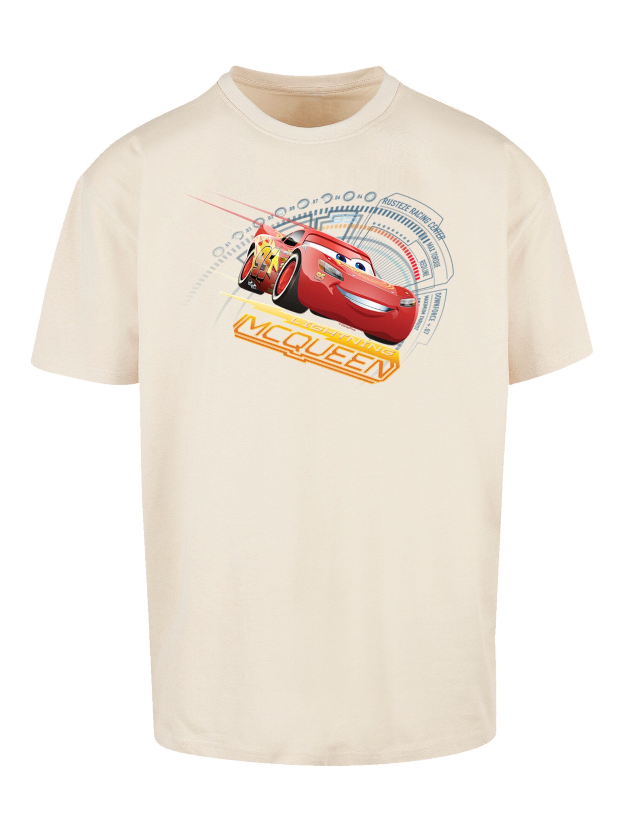 F4NT4STIC Shirt 'Cars Lightning McQueen' in Beige: voorkant