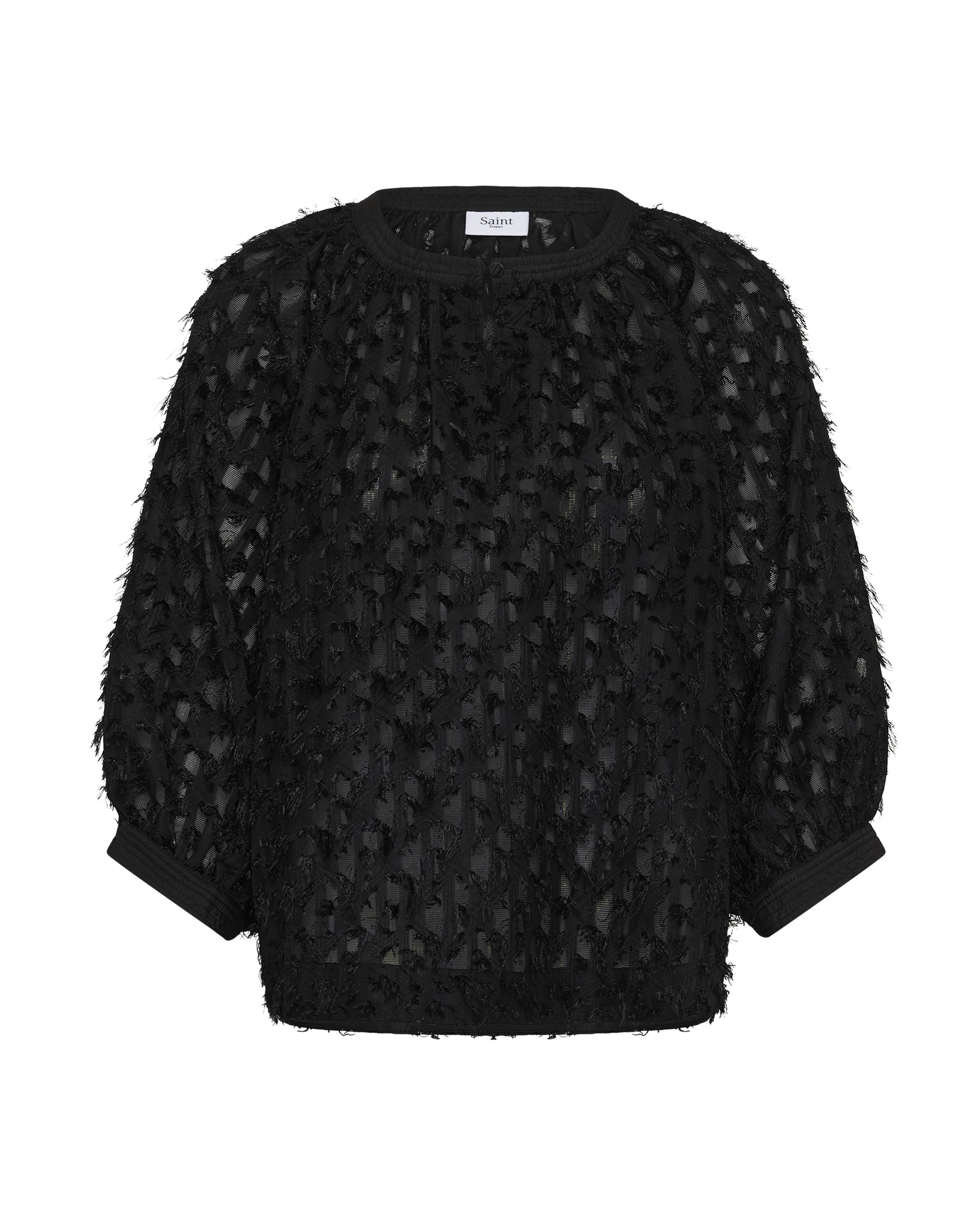 SAINT TROPEZ Bluse in Schwarz: Vorderseite
