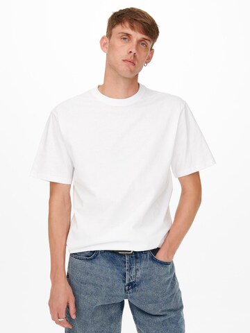 T-Shirt 'Fred' Only & Sons en blanc : devant