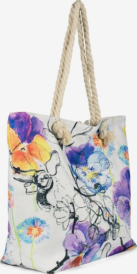 styleBREAKER Strandtasche 'Strandtasche Veilchen Muster' in lila, Produktansicht