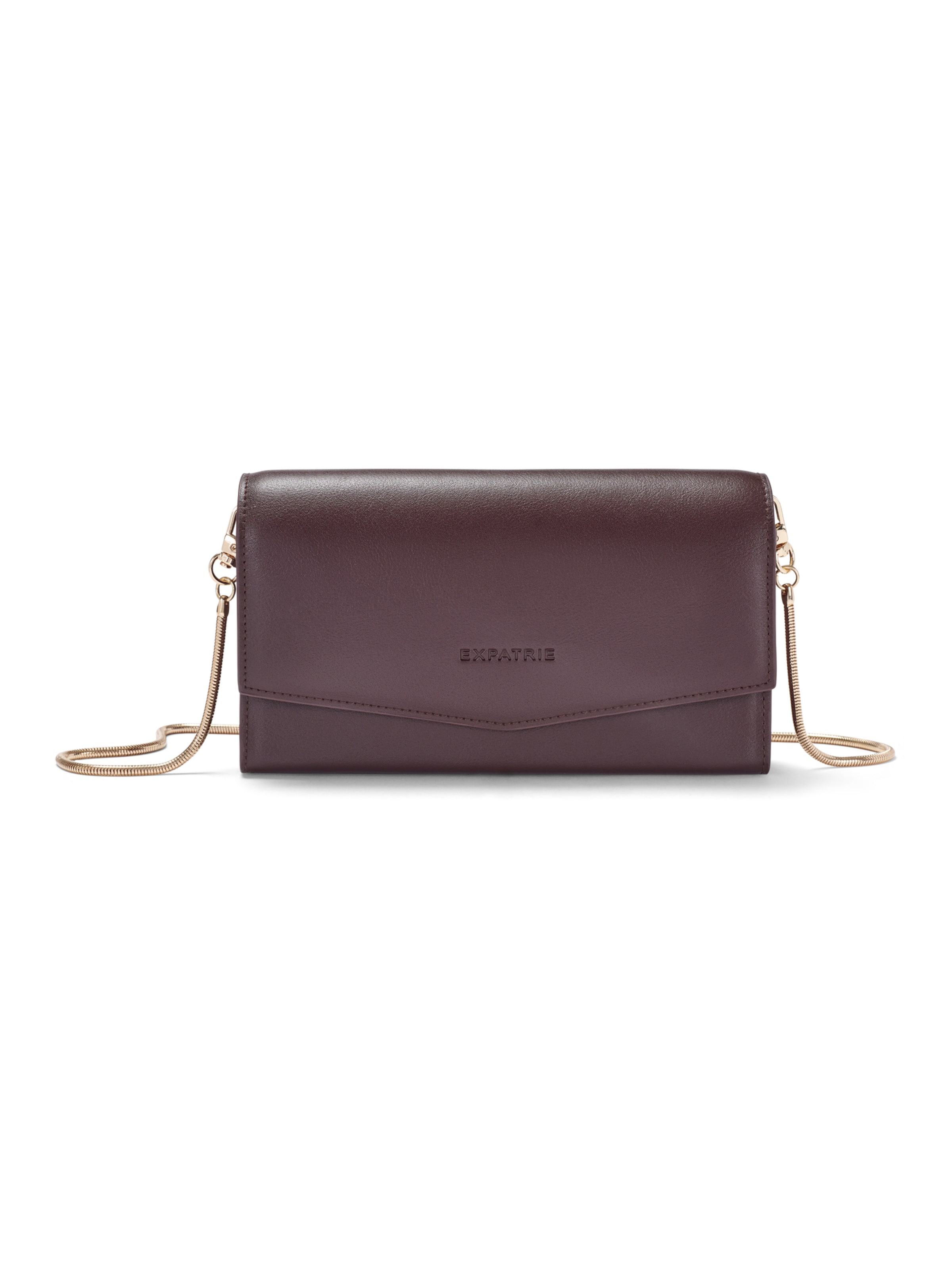 Expatrié - Bolso de noche 'Camille' en marrón: frente