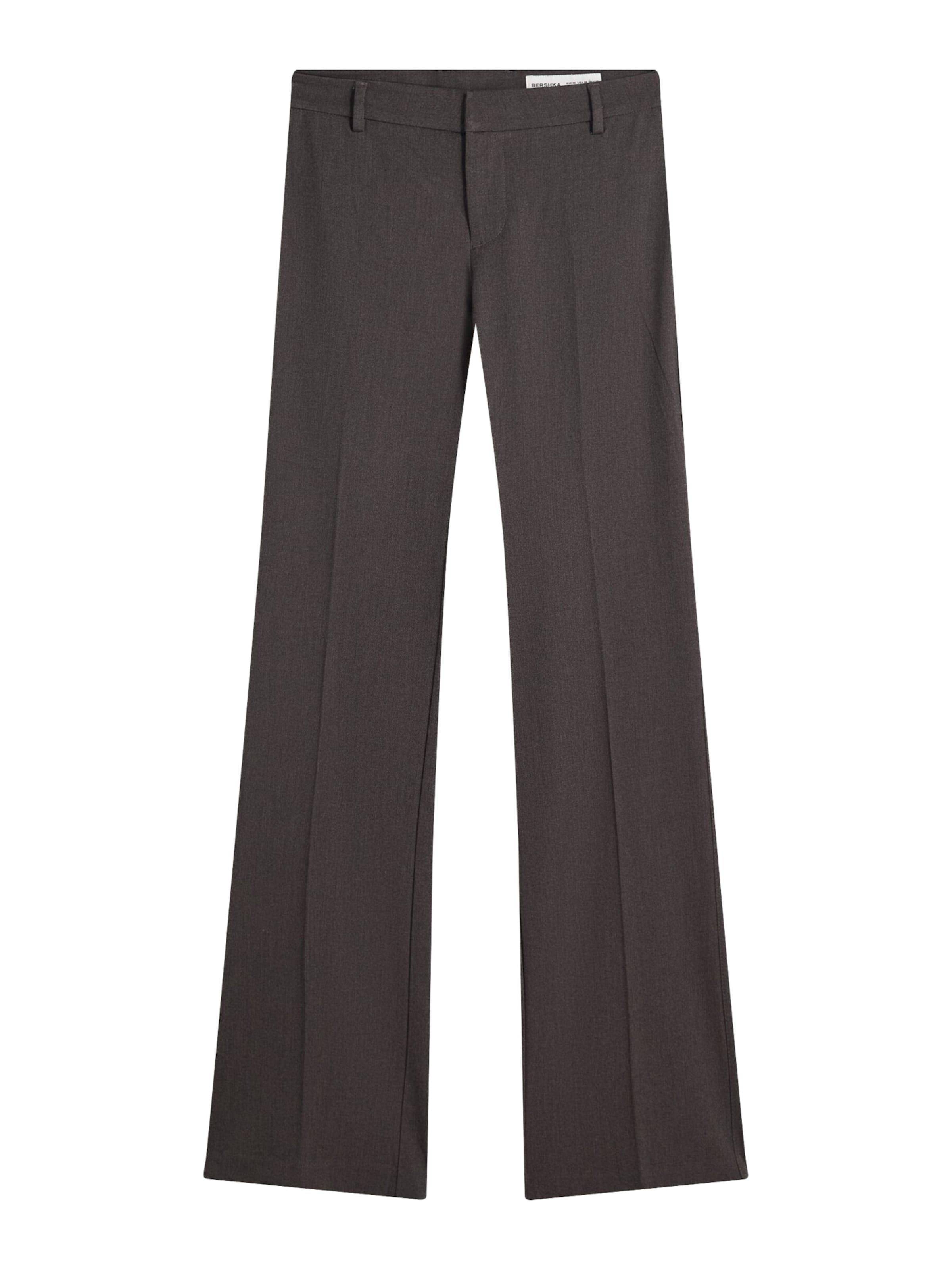 Bershka Bootcut Kalhoty – šedá: přední strana