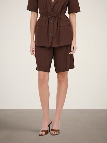 JDY Loose fit Trousers 'JDYNaomi' in Brown: front