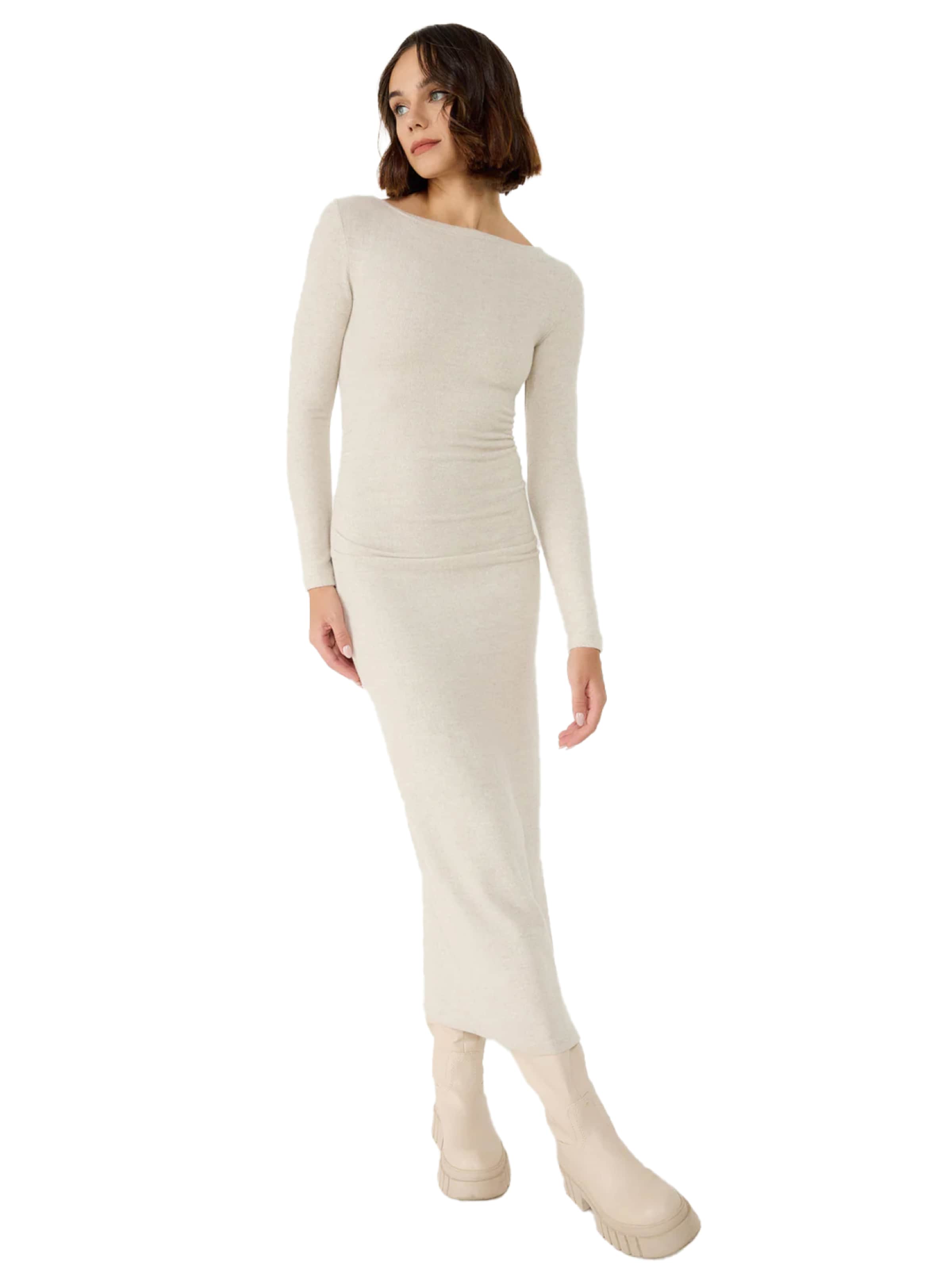 No Matter What Kleid in Beige: Vorderseite