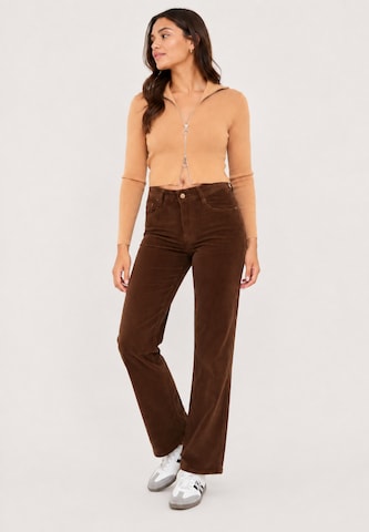 Regular Pantalon Elara en marron : devant