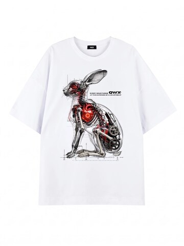 QWX2 - Camiseta talla grande 'PULSE' en blanco: frente