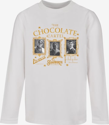 ABSOLUTE CULT Shirt 'Wonka - The Chocolate Cartel' in Wit: voorkant