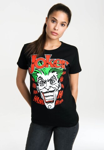 LOGOSHIRT Shirt 'The Joker' in Zwart: voorkant