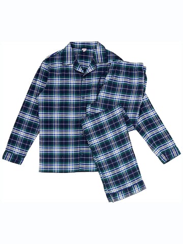La V Pajamas long in Blue: front