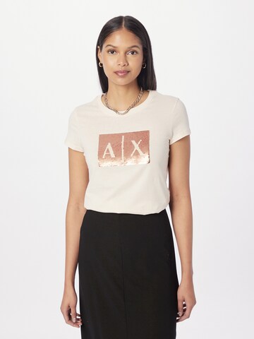 T-shirt ARMANI EXCHANGE en beige : devant