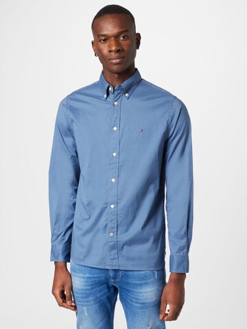 TOMMY HILFIGER Regular fit Zakelijk overhemd in Blauw: voorkant