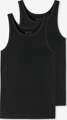 SCHIESSER - Camiseta térmica en negro: frente