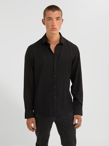 Young Poets Regular fit Button Up Shirt 'Mic' in Black: front