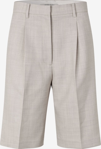 SECOND FEMALE Regular Bandplooibroek in Beige: voorkant
