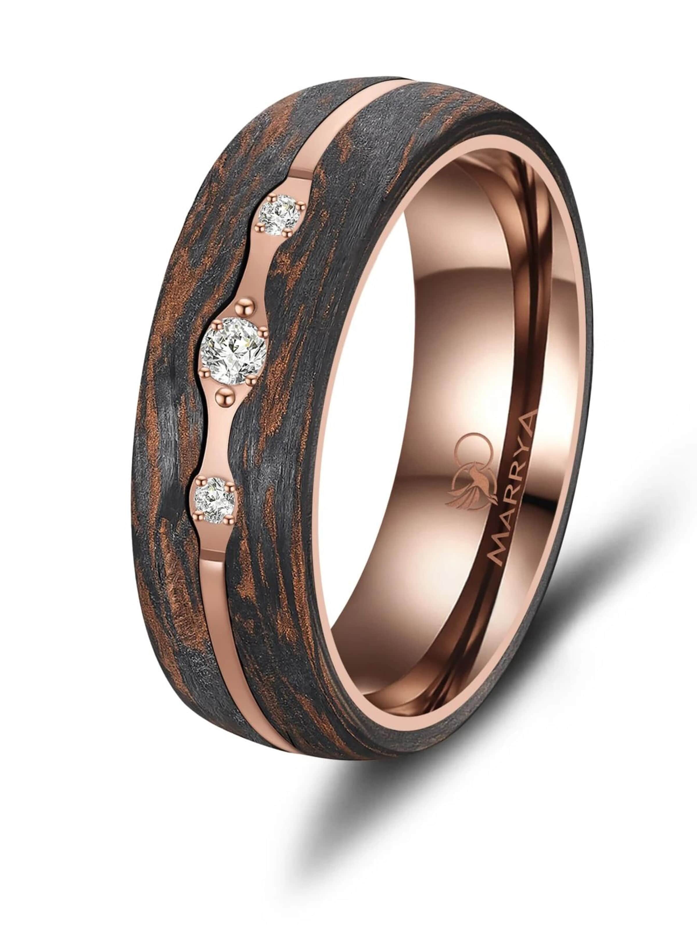 MARRYA Ring 'MARRYA Ehering CB-02 Carbon-Bronze' in Brown: front