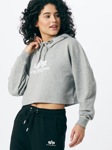 ALPHA INDUSTRIES Sweatshirt in Grau: predná strana