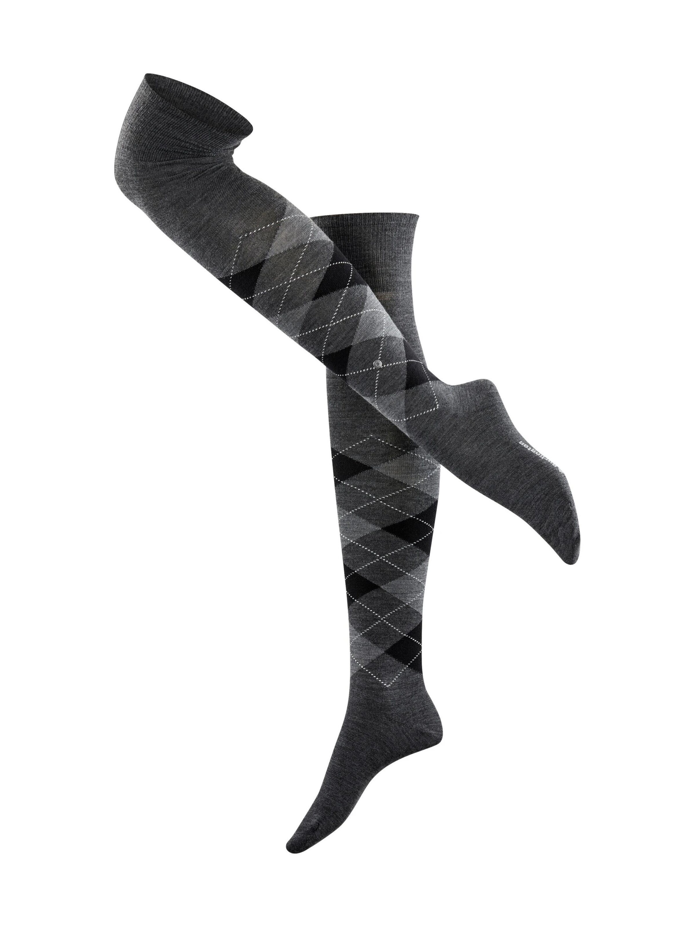 BURLINGTON Over the Knee Socks 'Marylebone' in Grey: front