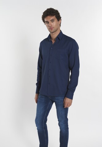 DENIM CULTURE Regular fit Button Up Shirt 'MAXIMILLIAN' in Blue