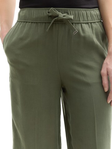 TOM TAILOR Wide leg Pants in Green