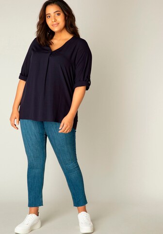 BASE LEVEL CURVY Bluse in Blau