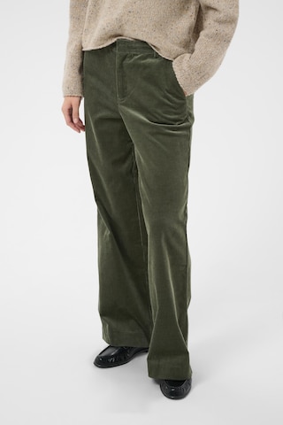 Part Two - Pierna ancha Pantalón en verde: frente