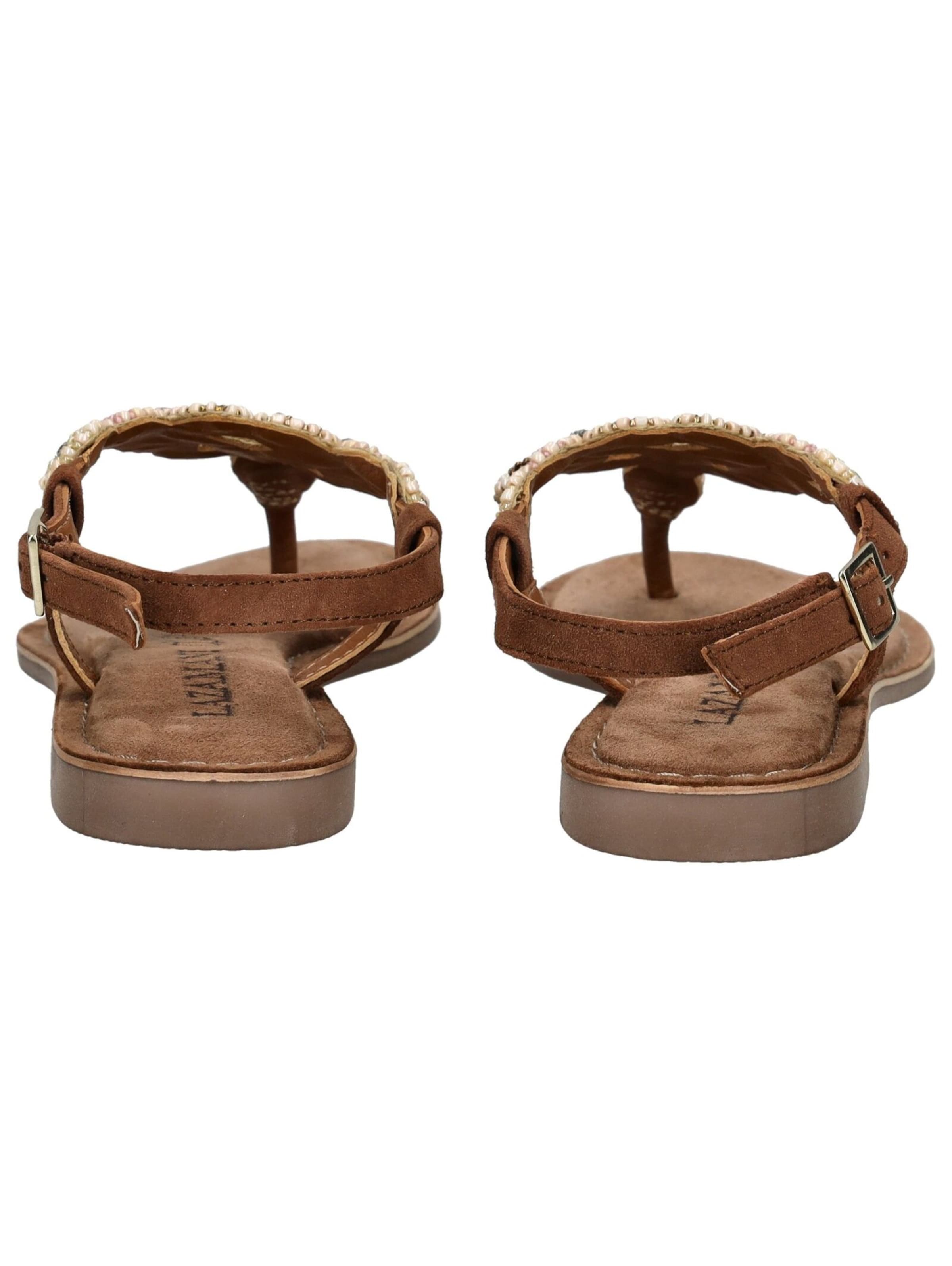 LAZAMANI T-Bar Sandals in Brown
