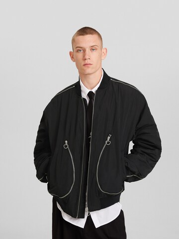 Veste mi-saison Bershka en noir : devant