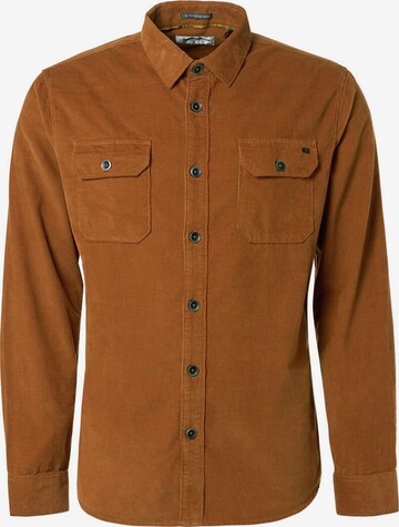 No Excess Regular fit Overhemd in Bruin: voorkant