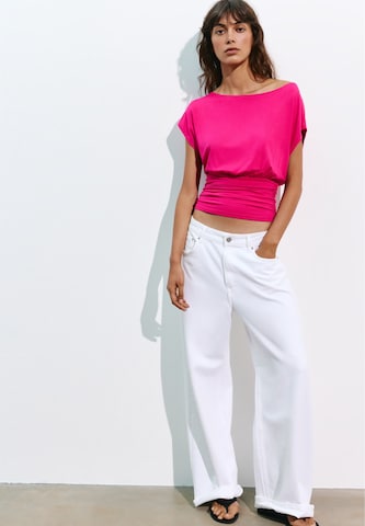 Pull&Bear Тениска 'FAJIN' в розово: отпред