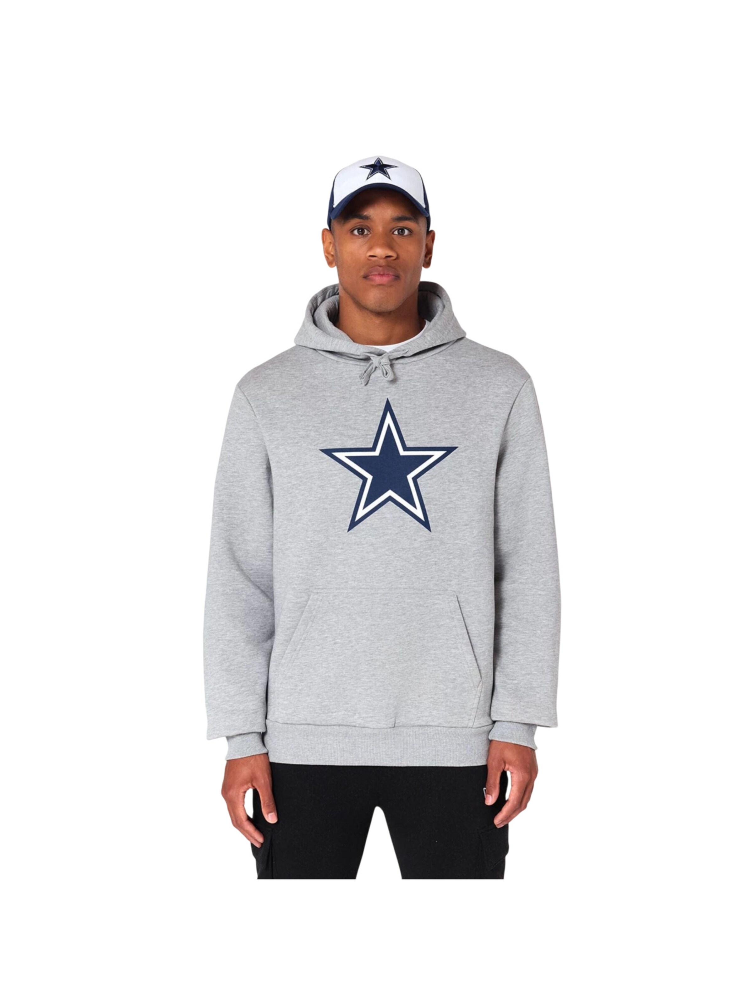 NEW ERA Sweatshirt 'NFL Dallas Cowboys Logo' in Grey: front